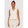 thumbnail image 1 of Women's Textured Knit V Neck Button Front Vest, 1 of 4