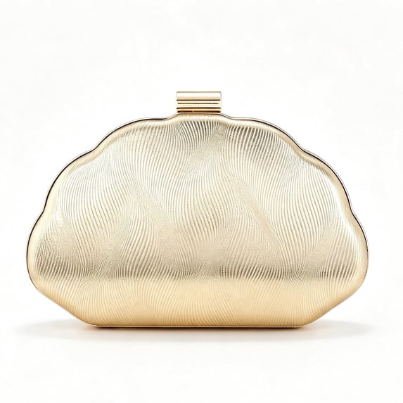 Women's Textured Shell Clutch Bag Elegant Evening Purse for Wedding Party