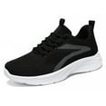thumbnail image 1 of Women's Textured Sneakers,Breathable Running Shoes,Women's Slip Resistant Shoes,Stripe Design,Black, 1 of 6