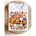 thumbnail image 1 of Women's Thankful & Blessed Gnome Fall Graphic T‑Shirt, Vintage Truck Pumpkin Sunflower Maple Leaf Thanksgiving Short‑Sleeve Crew‑Neck Casual Autumn Holiday Tee, 1 of 8