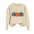 thumbnail image 1 of Women's Thanksgiving Graphic Sweatshirt Funny Turkey Pumpkin Coffee Print Crew Neck Pullover Top Holiday Festive Fall Warm Sweater Seasonal Celebration, 1 of 4