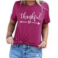 Women's Thanksgiving Letter Print T-Shirt Summer Top