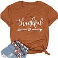 Women's Thanksgiving Letter Print T-Shirt Summer Top