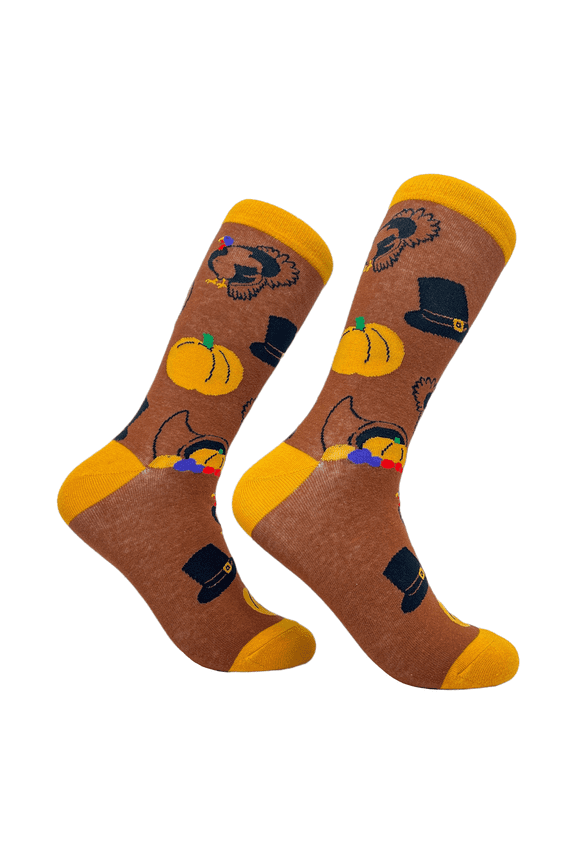 Women's Thanksgiving Socks Funny Turkey Pilgrim Pumpkin Holdiay Graphic Novelty Footwear