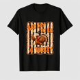 thumbnail image 1 of Women's Thanksgiving Turkey Graphic T-Shirt, Funny Fall Dinner Short Sleeve Shirt, 1 of 5