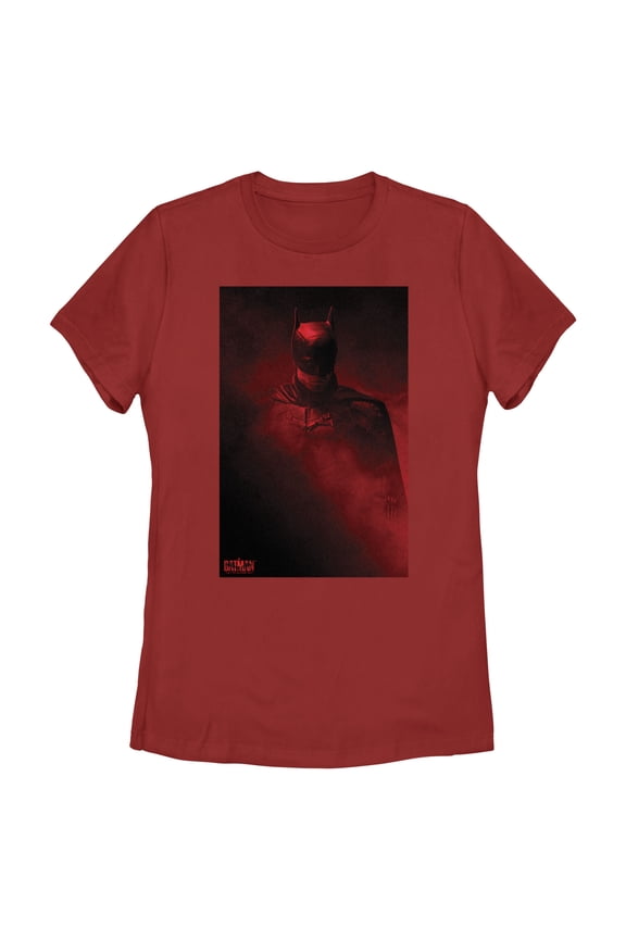 Women's The Batman Red Shadow Poster Graphic Tee Red Medium