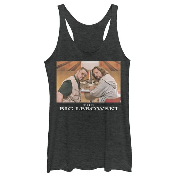 Women's The Big Lebowski Bowling Buddies  Racerback Tank Top Black Heather 2X Large