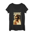 thumbnail image 1 of Women's The Big Lebowski The Dude Abides Sunglasses Pose  Scoop Neck Black X Large, 1 of 3