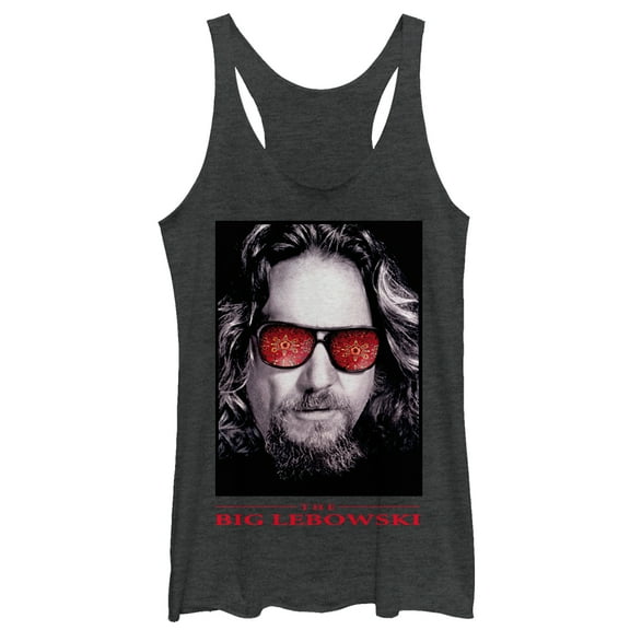Women's The Big Lebowski The Dude Sunglasses Poster  Racerback Tank Top Black Heather Small