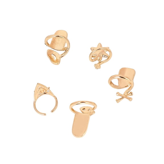 Women's The Bling-Bloom Nail Rings - California Gold (Set Of 5)
