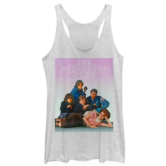 Women's The Breakfast Club Iconic Detention Pose Racerback Tank Top White Heather Medium