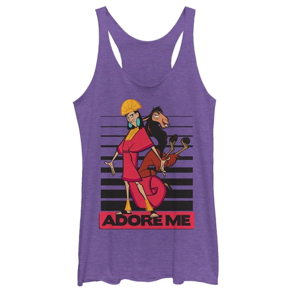 Women's The Emperor's New Groove Adore Me Racerback Tank Top Purple Heather X Small