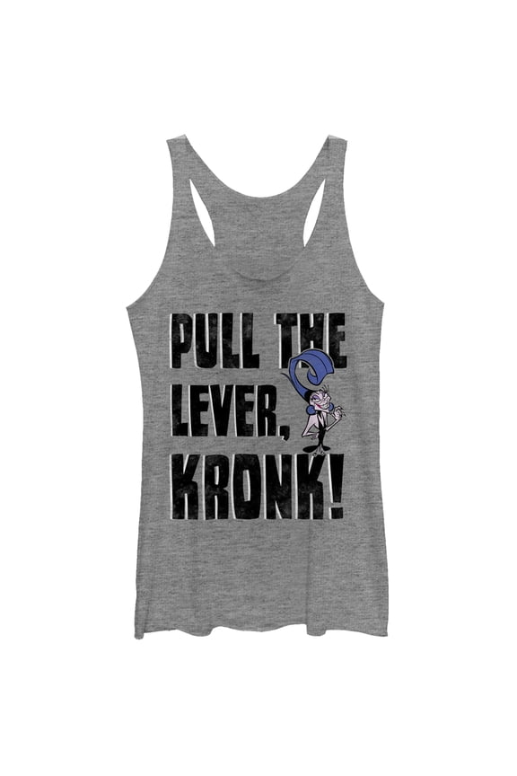 Women's The Emperor's New Groove Lever Kronk  Racerback Tank Top Gray Heather Small
