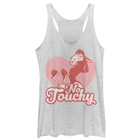 Women's The Emperor's New Groove Valentine Kuzco No Touchy  Racerback Tank Top White Heather X Large