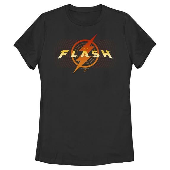 Women's The Flash Animated Yellow Logo Graphic Tee Black X Large