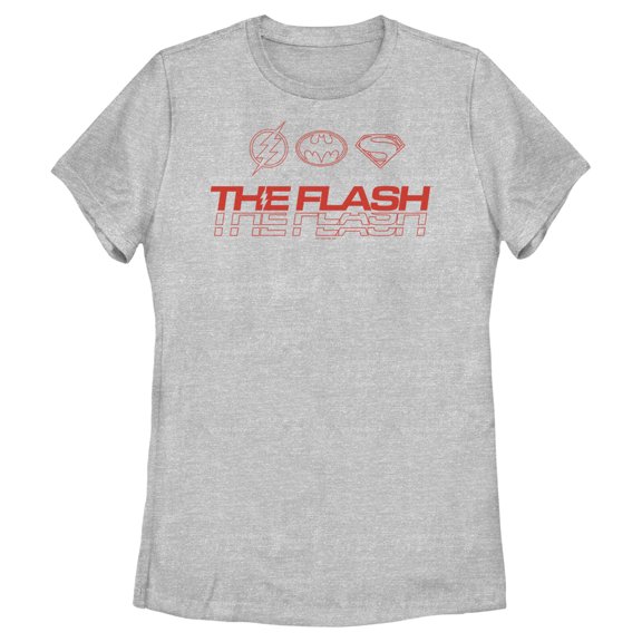 Women's The Flash Heroes Classic Emblems  Graphic Tee Athletic Heather 2X Large