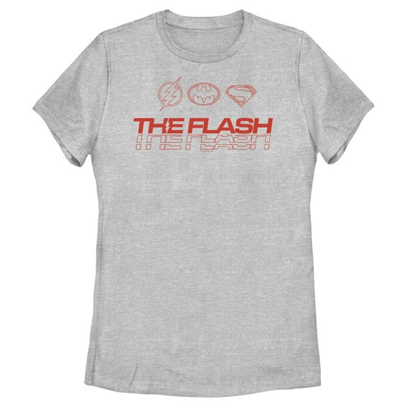 Women's The Flash Heroes Classic Emblems  Graphic Tee Athletic Heather X Large