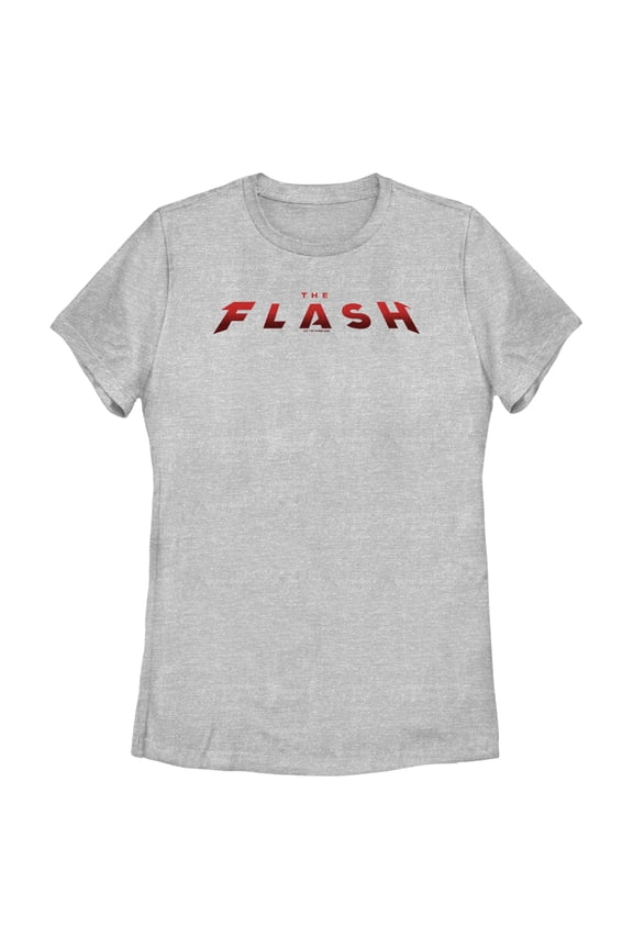 Women's The Flash Movie Official Logo Graphic Tee Athletic Heather Large