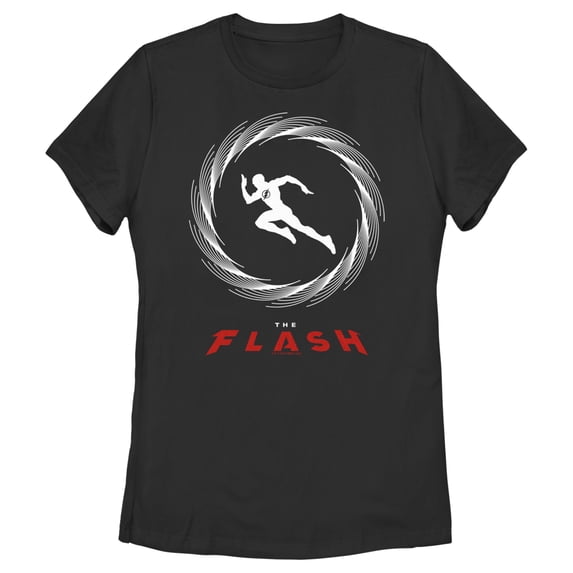 Women's The Flash Speedster Barry Allen Silhouette Graphic Tee Black Large