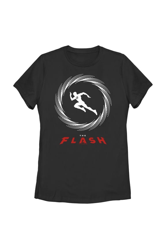 Women's The Flash Speedster Barry Allen Silhouette  Graphic Tee Black Small