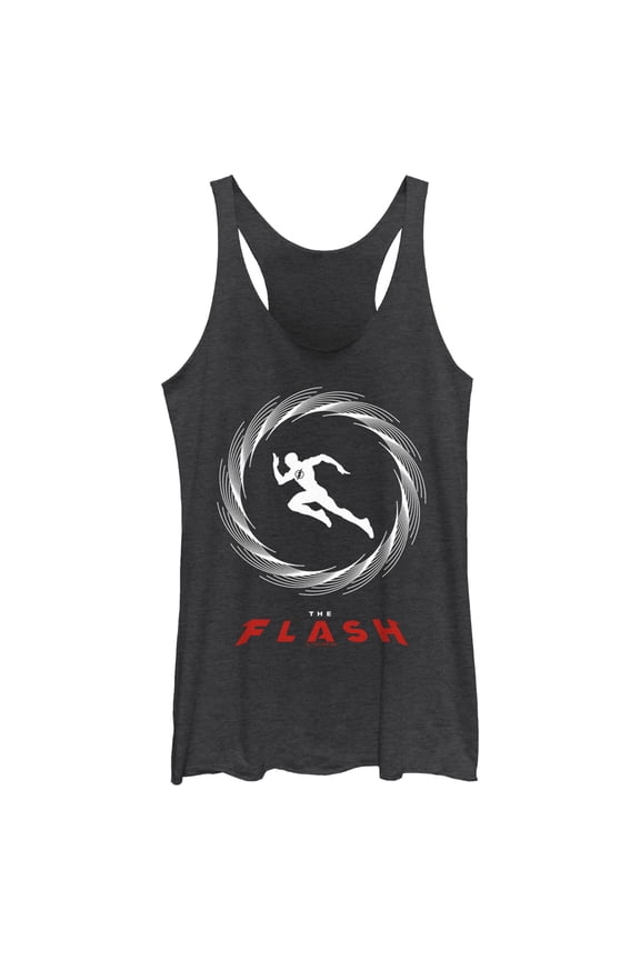 Women's The Flash Speedster Barry Allen Silhouette  Racerback Tank Top Black Heather X Large