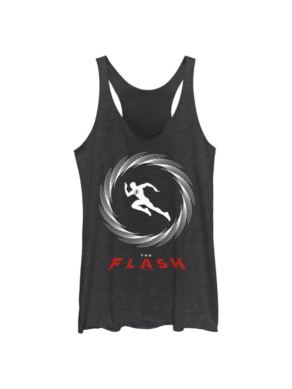 Women's The Flash Speedster Barry Allen Silhouette Racerback Tank Top Black Heather X Large