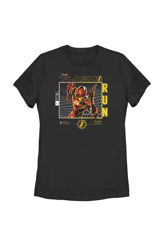 Women's The Flash Speedster Run  Graphic Tee Black X Large