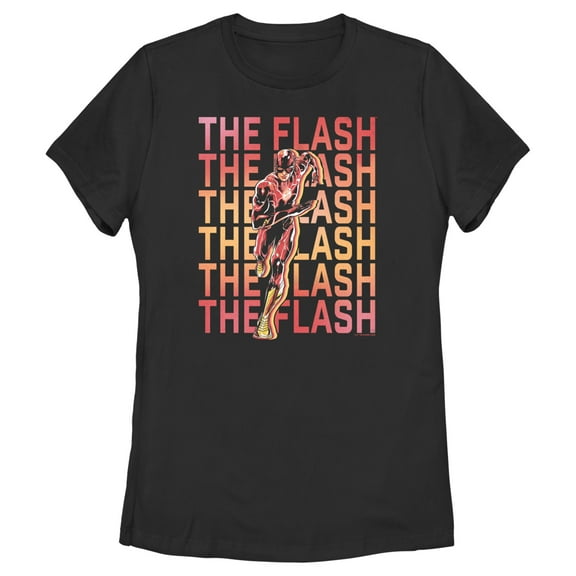 Women's The Flash Speedster Stacked Logo Graphic Tee Black X Large