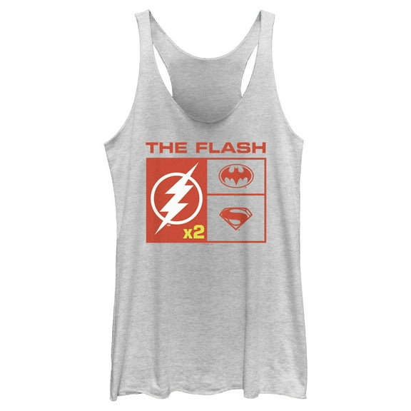 Women's The Flash Team Icons  Racerback Tank Top White Heather X Small