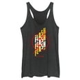 thumbnail image 1 of Women's The Flash Triple Gold Logo  Racerback Tank Top Black Heather Small, 1 of 4