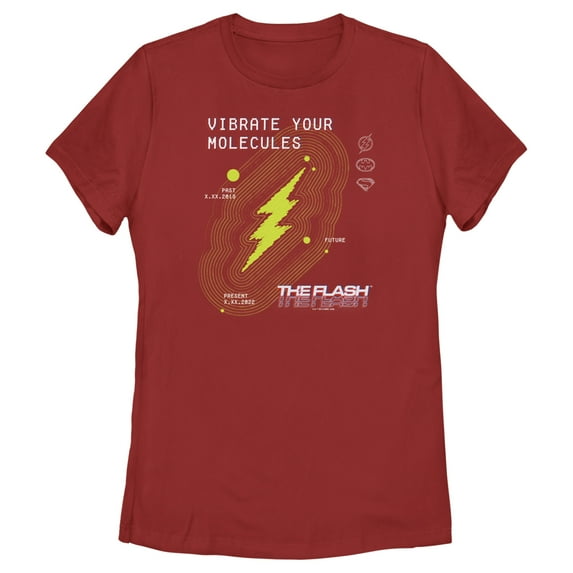 Women's The Flash Vibrate Your Molecules Graphic Tee Red Large