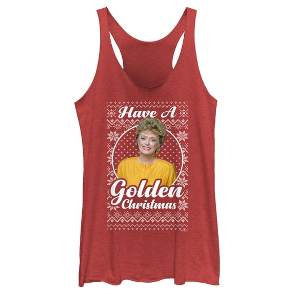 Women's The Golden Girls Ugly Christmas Blanche Portrait Racerback Tank Top