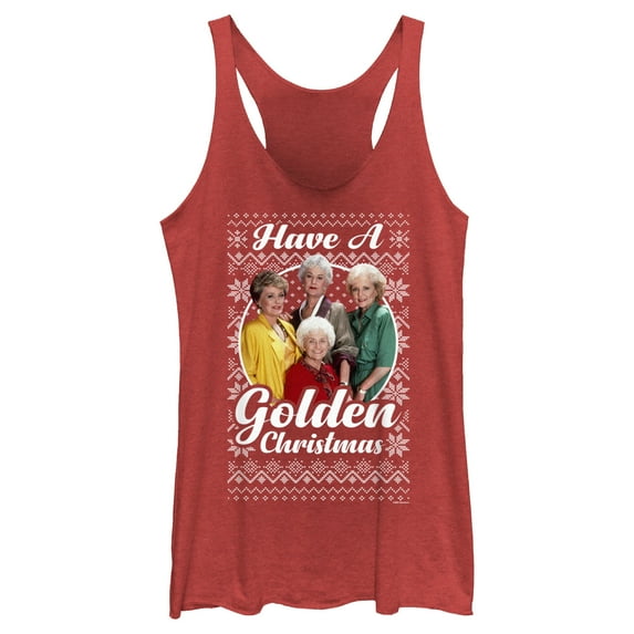 Women's The Golden Girls Ugly Christmas Portrait Racerback Tank Top