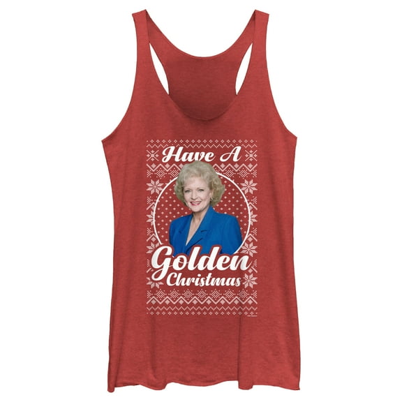 Women's The Golden Girls Ugly Christmas Rose Portrait  Racerback Tank Top
