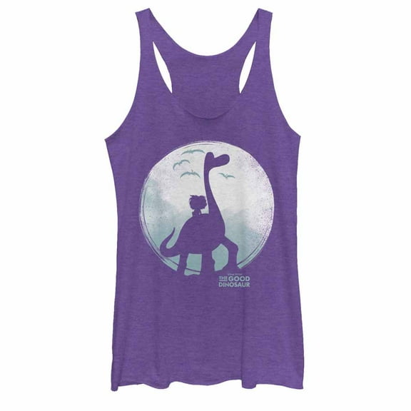 Women's The Good Dinosaur Arlo and Spot Moon Racerback Tank Top Purple Heather Small