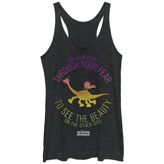 Women's The Good Dinosaur See the Beauty on the Other Side Racerback Tank Top Black Heather X Large