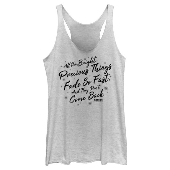 Women's The Great Gatsby All the Bright Precious Things Quote Racerback Tank Top White Heather 2X Large