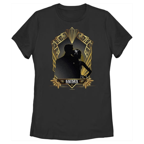 Women's The Great Gatsby Silhouettes Poster Graphic Tee Black Small