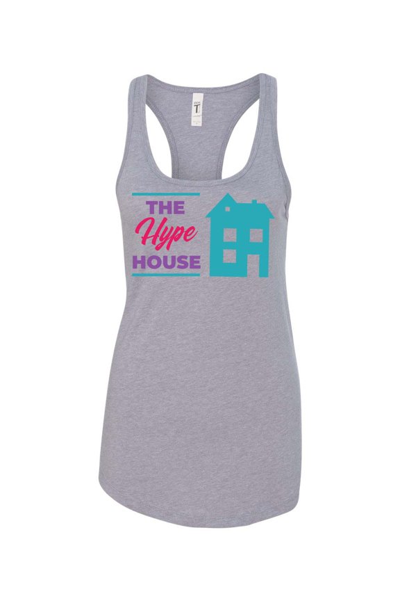 Women's The Hype House Retro Ladies Racerback Tank Top-Heather Grey-xxl