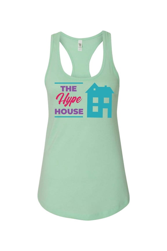 Women's The Hype House Retro Ladies Racerback Tank Top-Mint-medium