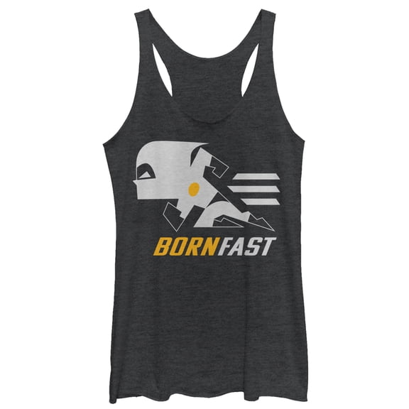 Women's The Incredibles 2 Dash Born Fast  Racerback Tank Top Black Heather Small