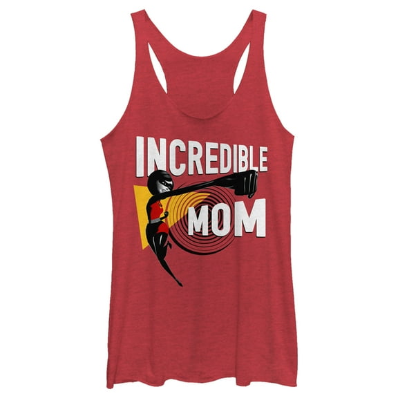 Women's The Incredibles 2 Elastigirl Incredible Mom  Racerback Tank Top Red Heather 2X Large