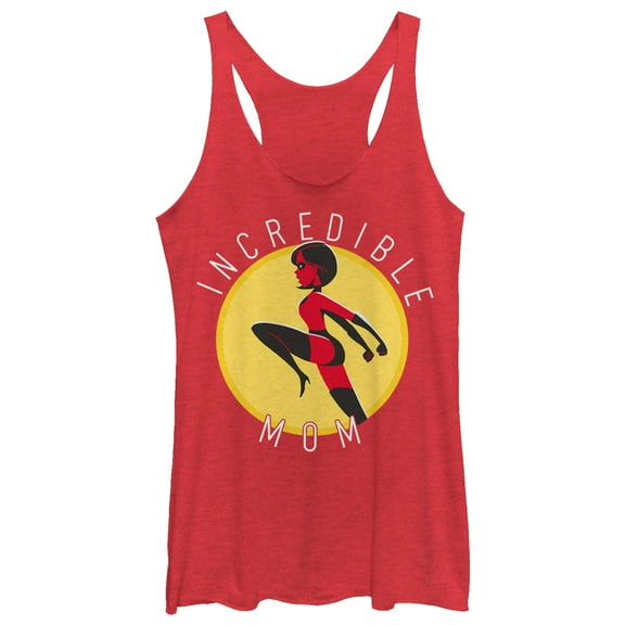 Women's The Incredibles 2 Incredible Mom Circle  Racerback Tank Top Red Heather Large