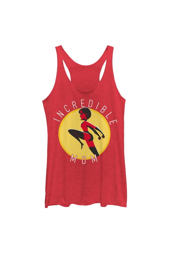 Women's The Incredibles 2 Incredible Mom Circle Racerback Tank Top Red Heather Medium