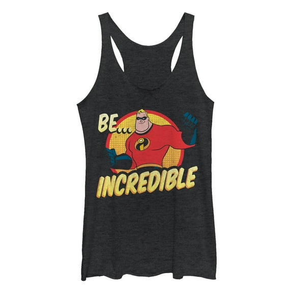 Women's The Incredibles Be Incredible Racerback Tank Top Black Heather Medium