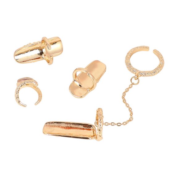 Women's The Jasmine Nail Rings - California Gold (Set Of 4)