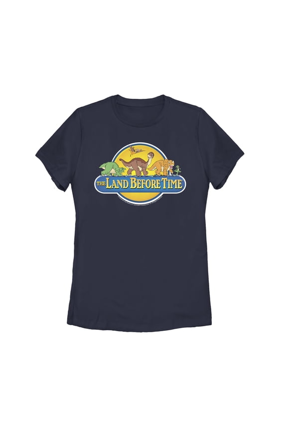 Women's The Land Before Time Character Title Graphic Tee Navy Blue Small