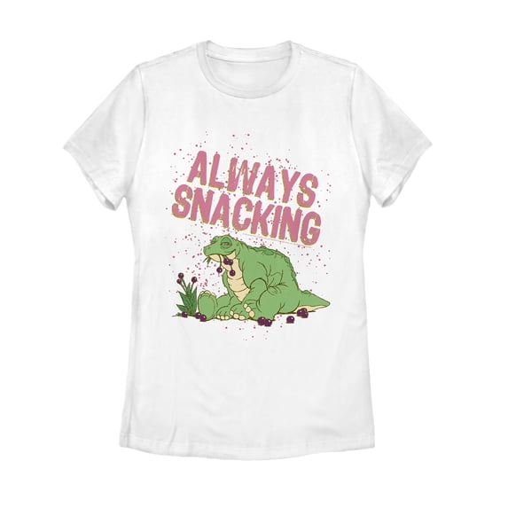 Women's The Land Before Time Snacking Spike Graphic Tee White 2X Large