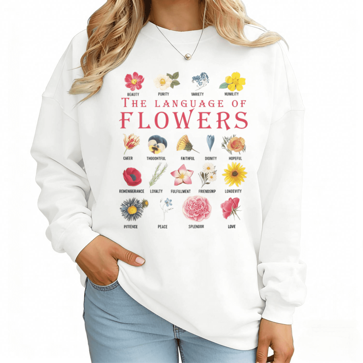 Women's "The Language of Flowers" Botanical Chart Educational Graphic ...