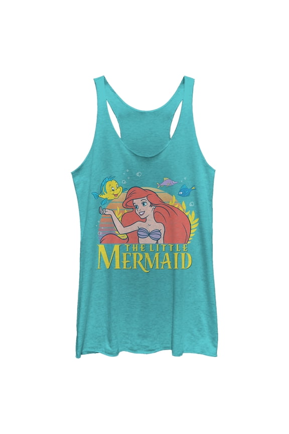 Women's The Little Mermaid Ariel Classic Racerback Tank Top Tahiti Blue X Large